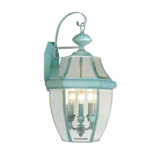 Monterey 3 Light Verdigris Outdoor Wall