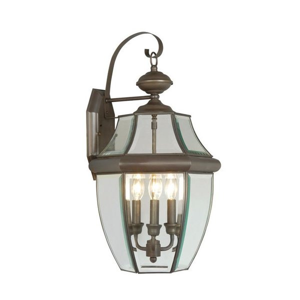 Monterey 3 Light Bronze Outdoor Wall Lantern