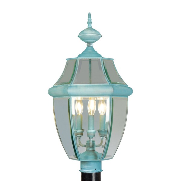 Monterey 3 Light Verdigris Outdoor Post