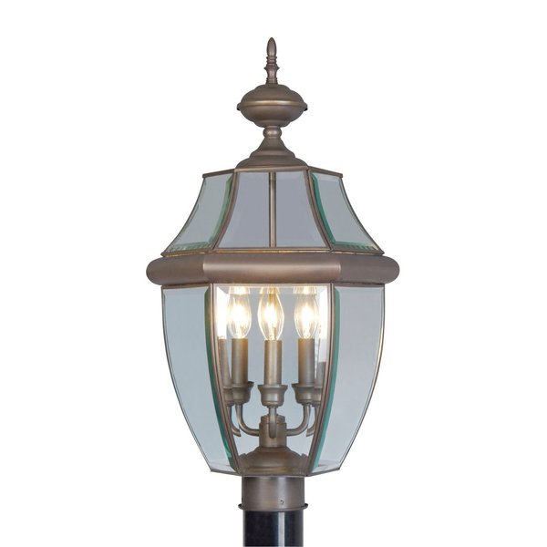 Monterey 3 Light Bronze Outdoor Post Top Lantern