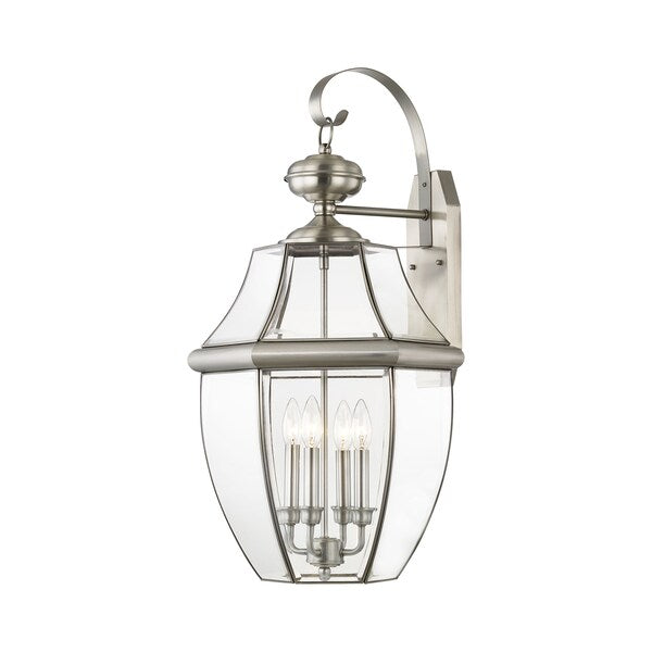Monterey 4 Light Brushed Nickel Outdoor Wall Lantern