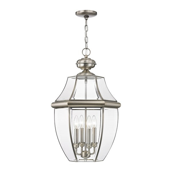 Monterey 4 Light Brushed Nickel Outdoor Pendant Lantern