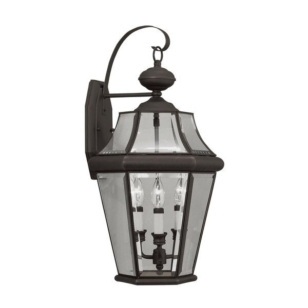 Georgetown 3 Light Bronze Outdoor Wall Lantern