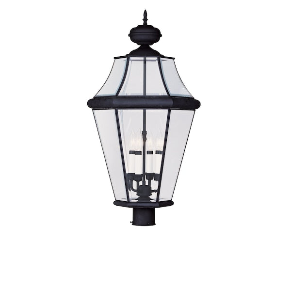 Georgetown 4 Light Black Outdoor Post Top Lantern