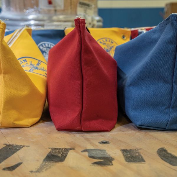 Canvas Bag with Zipper, Large Blue, Canvas, Blue