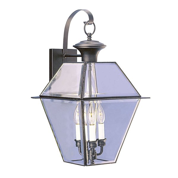 Westover 3 Light Black Outdoor Wall Lantern