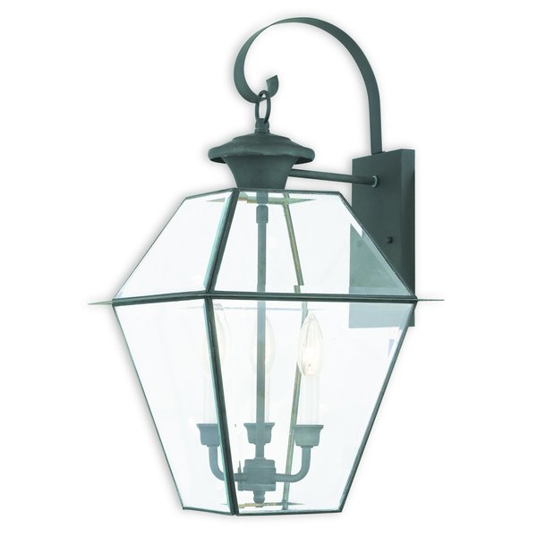 Westover 3 Light Charcoal Outdoor Wall Lantern