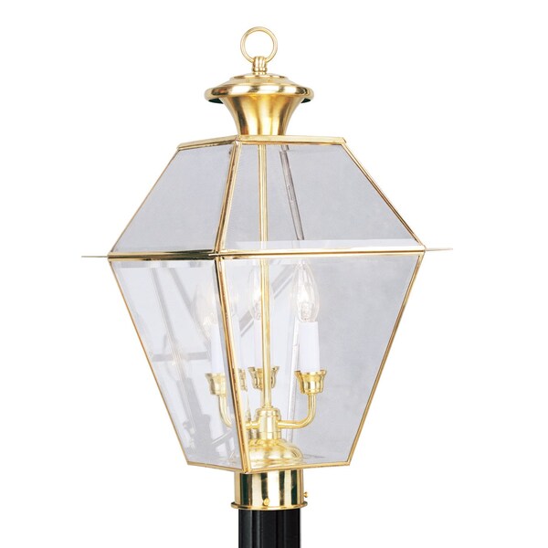 Westover 3 Light Polished Brass Outdoor