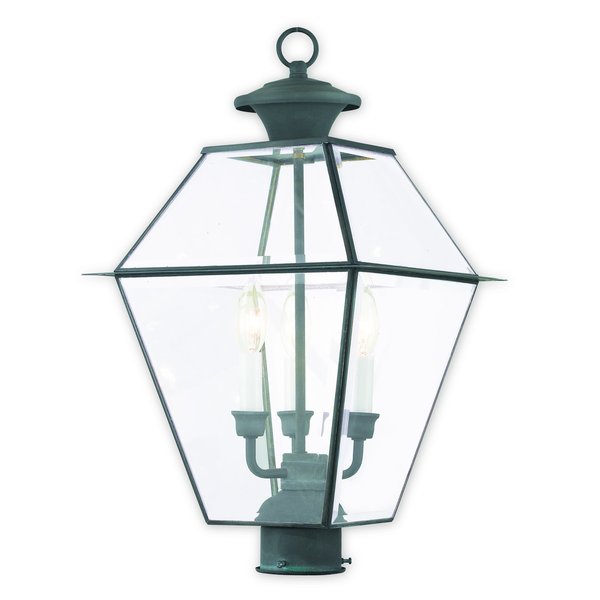 Westover 3 Light Charcoal Outdoor Post Top Lantern