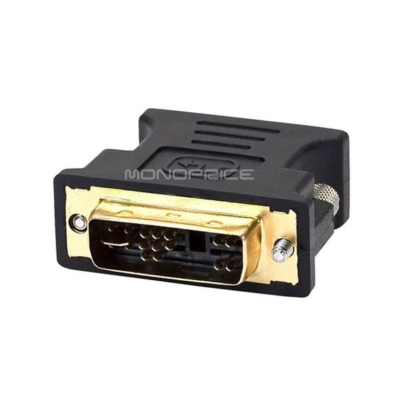 DVI-A Dual Link Male to HD15(VGA) Female Adapter (Gold Plated)