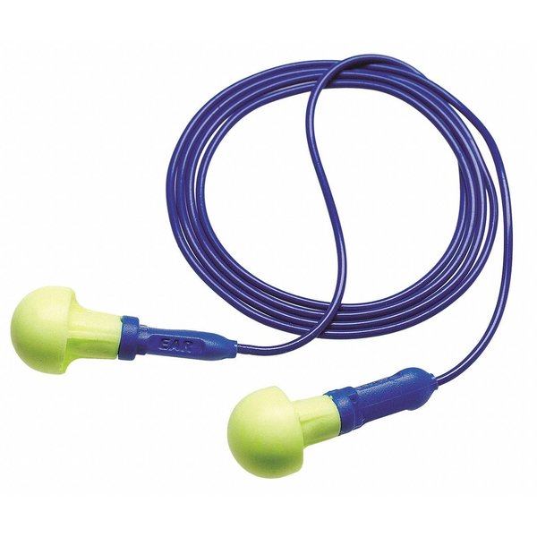 E-A-R Disposable Corded Ear Plugs, Metal Detectable, Pod Shape, NRR 28 dB, M, Yellow, 200 Pairs