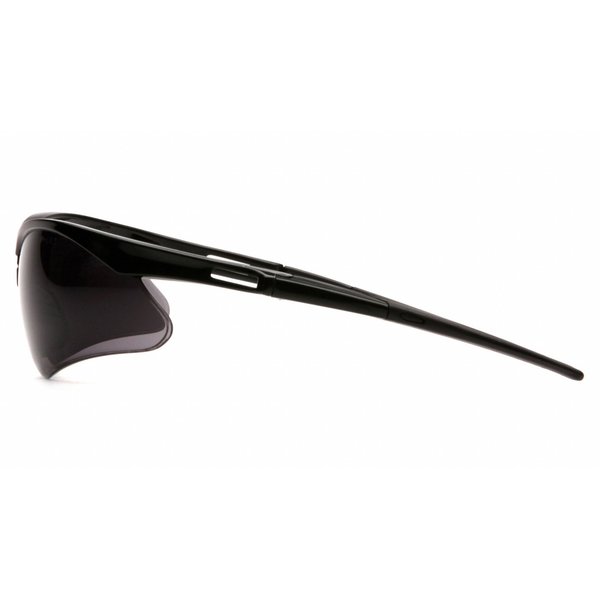 Safety Glasses, Agitator Series, Anti-Fog, Anti-Static, Anti-Scratch, Black Half-Frame, Gray Lens