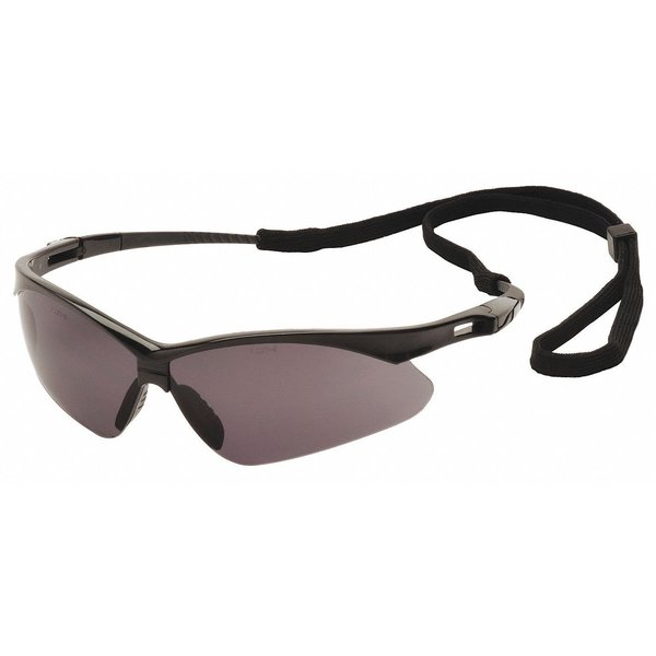 Safety Glasses, Agitator Series, Anti-Fog, Anti-Static, Anti-Scratch, Black Half-Frame, Gray Lens