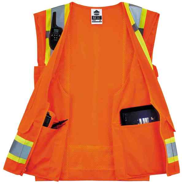 Two-Tone Surveyors Vest, Orange, 2XL/3XL