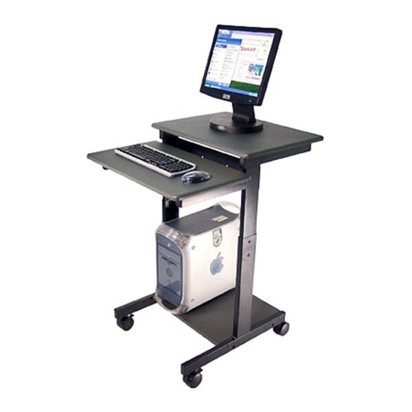 Computer Workstation, (3)Shelf, Adj Height