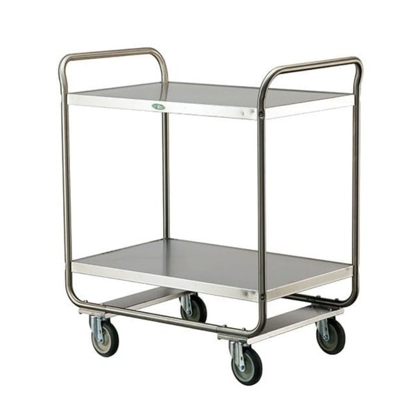 Tubular Frame Stainless Steel 2-Shelf Cart; 500 lb Capacity, 21