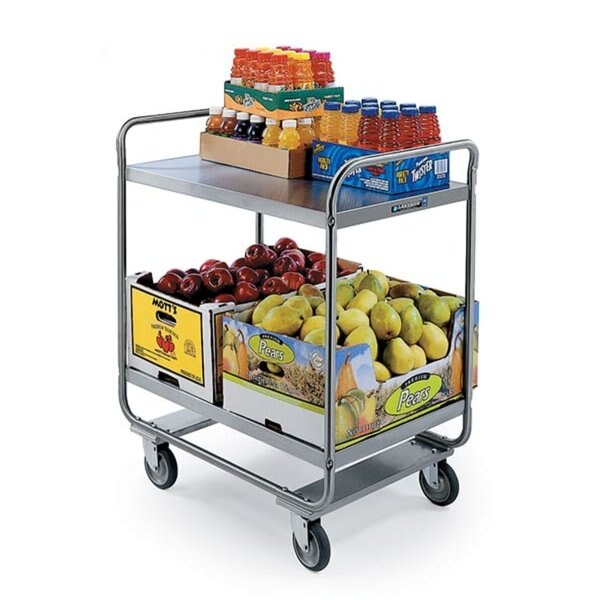 Tubular Frame Stainless Steel 2-Shelf Cart; 500 lb Capacity, 21