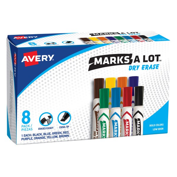 Desk Style Dry Erase Markers, Assort, PK8