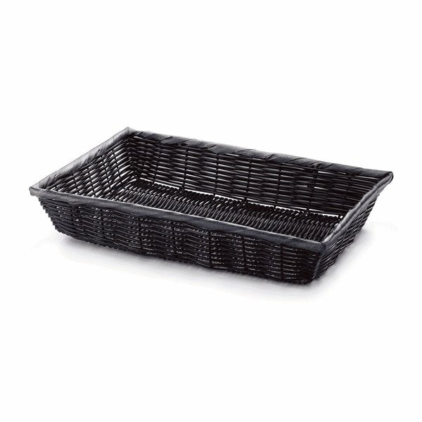Handwoven Srvng Bskt, Rect, Blk, 16