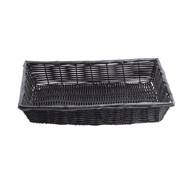Handwoven Srvng Bskt, Rect, Blk, 16