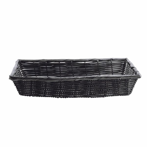 Handwoven Srvng Bskt, Rect, Blk, 16