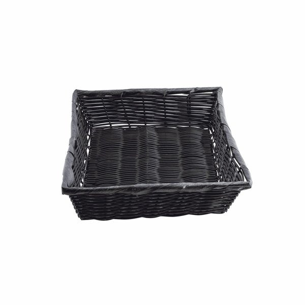 Handwoven Srvng Bskt, Rect, Blk, 16