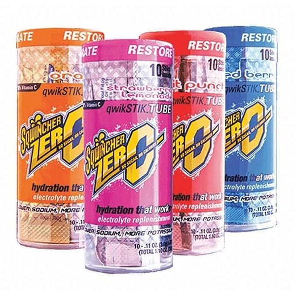 Sqwincher Zero, Sugar Free Sports Drink Mix, Assorted Flavors, 20 oz Yield per 11 oz Pack, 20 Pack