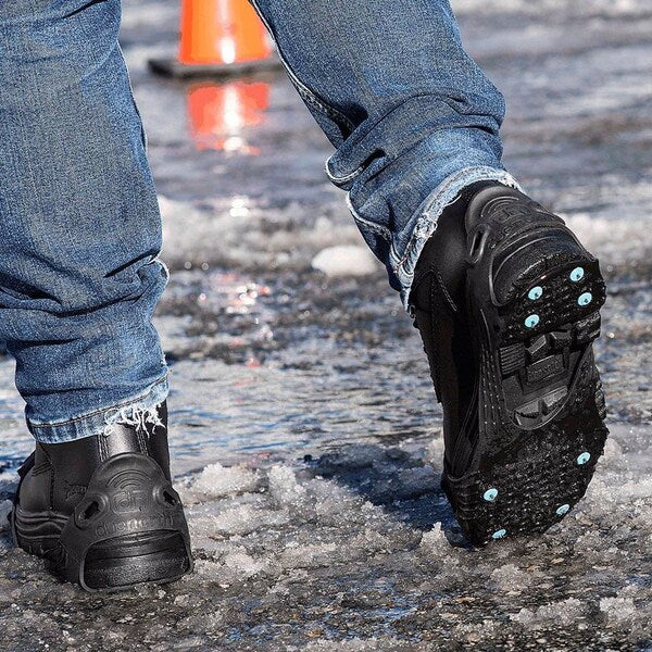 All-Purpose Traction Aid, Ice Traction Device, Rubber, Tungsten Carbide Spikes, Unisex, Size XL
