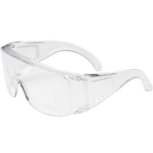 Safety Glasses, OTG Clear Polycarbonate Lens, Scratch-Resistant