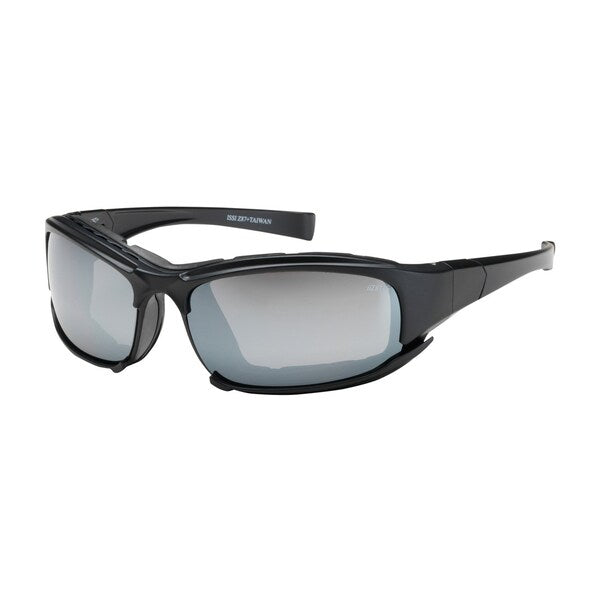 Safety Glasses, Wraparound Silver Mirror Polycarbonate Lens, Anti-Fog, Scratch-Resistant
