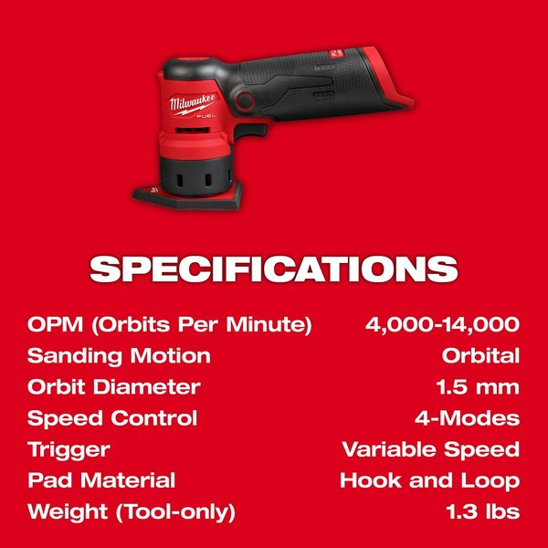 M12 FUEL Orbital Detail Sander (Tool Only)