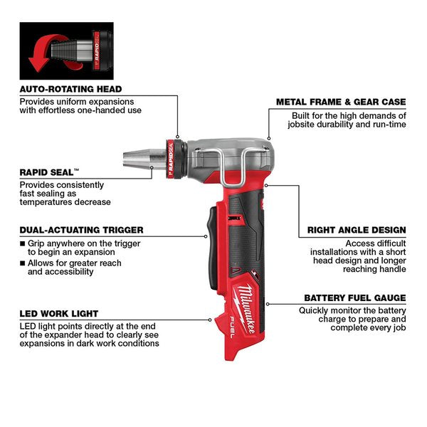 M12 FUEL ProPEX Expander with 1/2 in. - 1 in. RAPID SEAL Expander Heads (Tool Only)