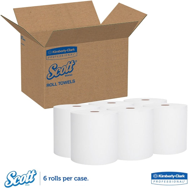 Essential Hardwound Paper Towels, 1, Continuous Roll, 950 ft, White, 6 PK