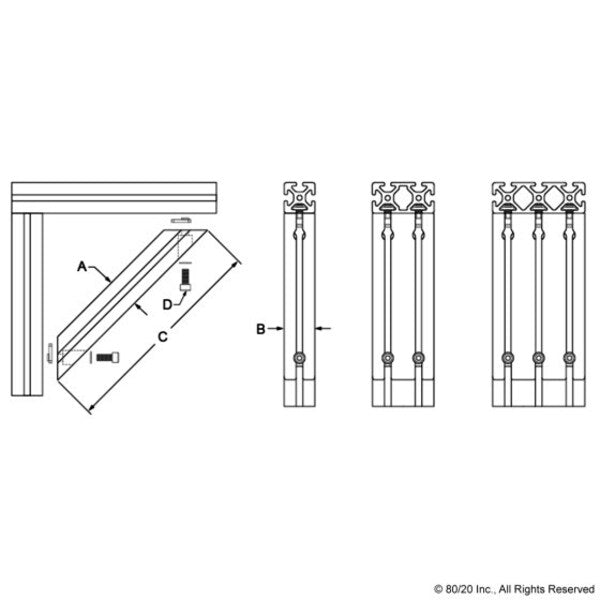 Support, 45 Degree, 1515-Ulsx24