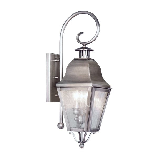 Amwell 2 Light Vintage Pewter Outdoor Wall Lantern