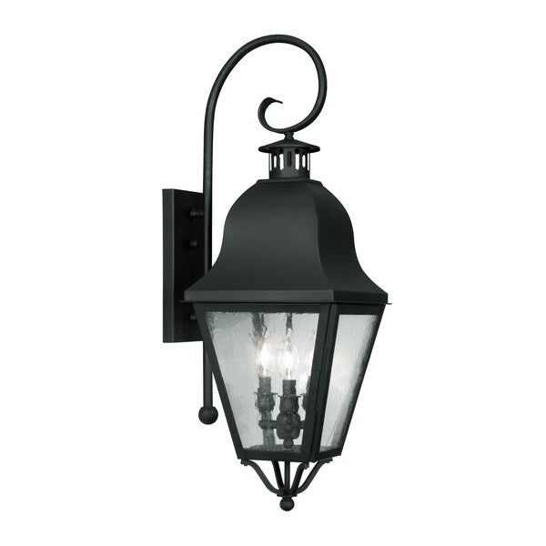Amwell 3 Light Black Outdoor Wall Lantern