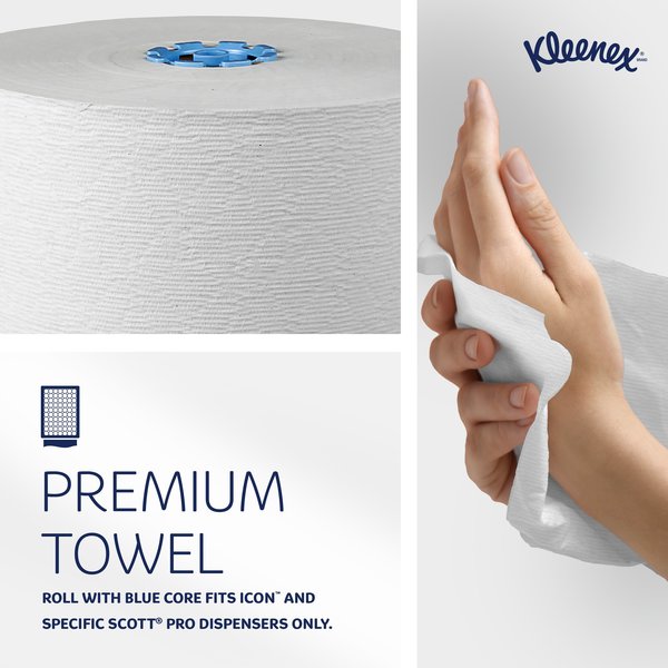 Hard Roll Paper Towels for Blue Core Dispensers, White, (700'/Roll, 6 Rolls/Case, 4,200'/Case)