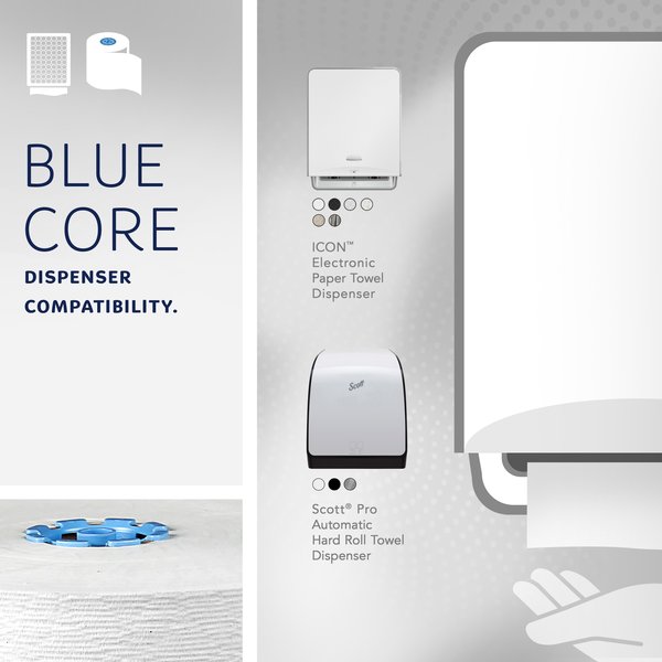 Hard Roll Paper Towels for Blue Core Dispensers, White, (700'/Roll, 6 Rolls/Case, 4,200'/Case)