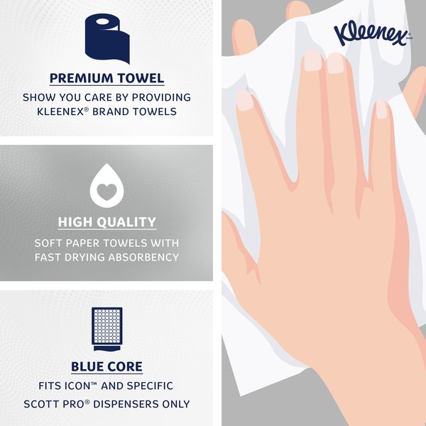 Hard Roll Paper Towels for Blue Core Dispensers, White, (700'/Roll, 6 Rolls/Case, 4,200'/Case)