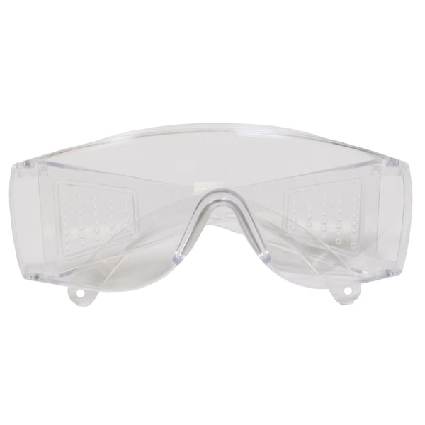 Safety Glasses, Wraparound Clear Polycarbonate Lens, Uncoated