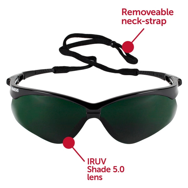 Safety Glasses, Wraparound Shade 5.0 Polycarbonate Lens, Scratch-Resistant