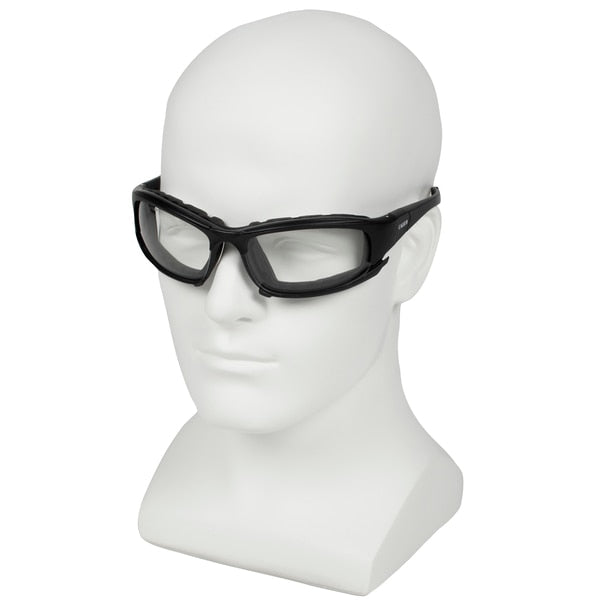 Safety Glasses, Wraparound Clear Polycarbonate Lens, Anti-Fog, Scratch-Resistant