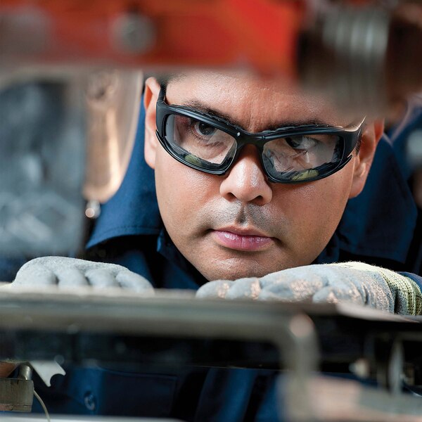 Safety Glasses, Wraparound Clear Polycarbonate Lens, Anti-Fog, Scratch-Resistant