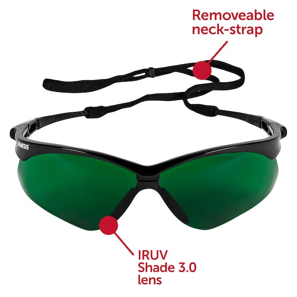 Safety Glasses, Wraparound Shade 3.0 Polycarbonate Lens, Scratch-Resistant