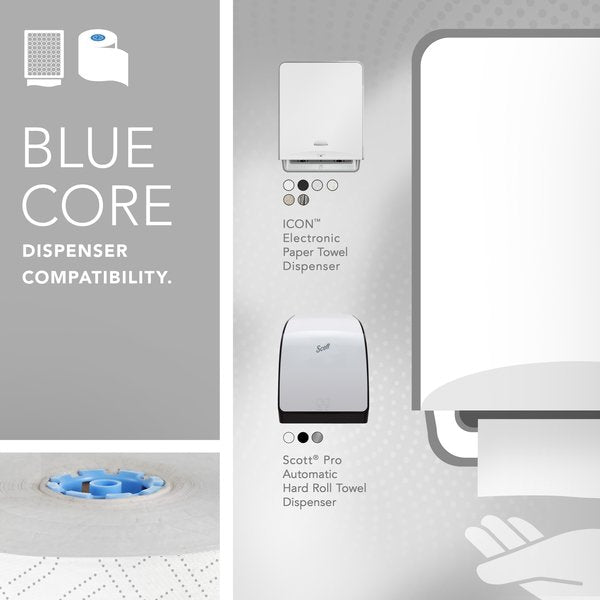 High-Capacity Hard Roll Towels for Blue Core Dispensers, White, (1,150'/Roll, 6 Rolls/Case)