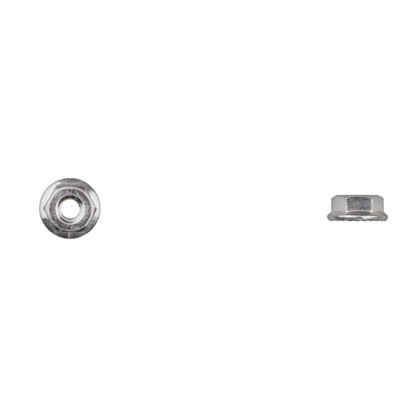 Flange Nut, #10-24, Bright Zinc Plated