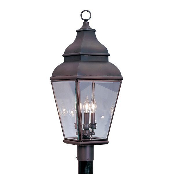 Exeter 3 Light Bronze Outdoor Post Top Lantern