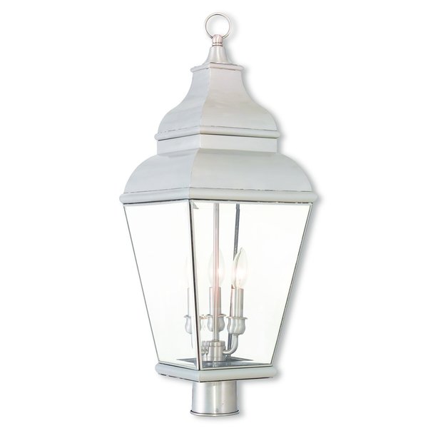 Exeter 3 Light Brushed Nickel Outdoor Po