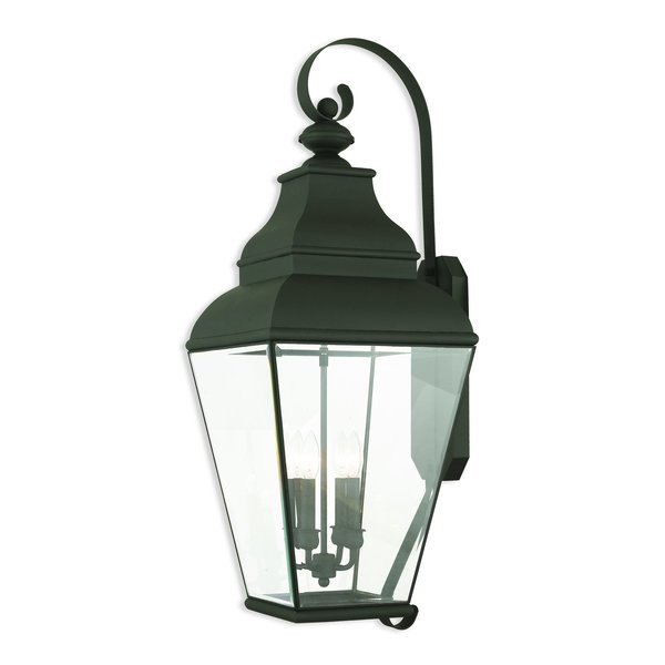Exeter 4 Light Black Outdoor Wall Lantern