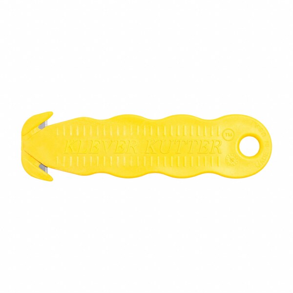 Safety Cutter, 4 5/8 in L, Fixed Blade, Safety Recessed, Contoured Plastic Handle, Yellow, 10 Pack
